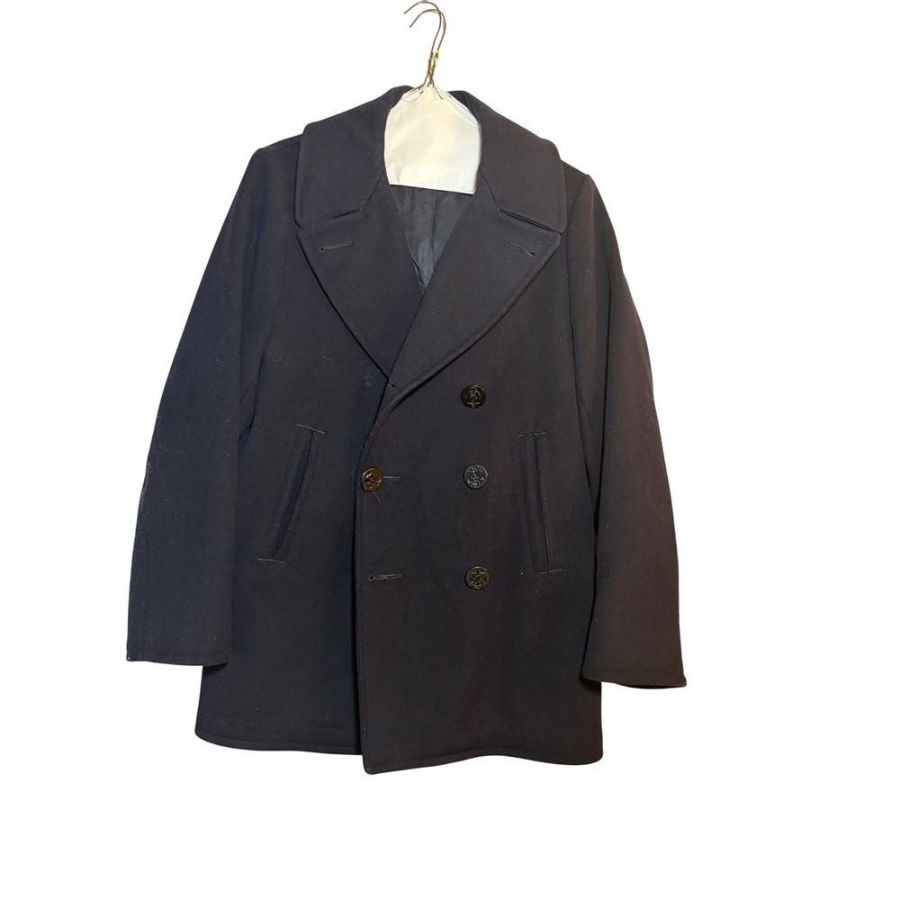 Vintage U.S. Navy Peacoat 100% Wool Est Cold War Early Vietnam As Is Please Read